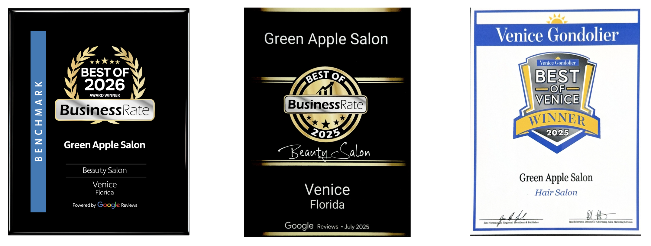 Herald-Tribune Venice Readers' Choice 1st place award